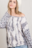 TIE-DYE LEOPARD PRINT BLOCK TOP