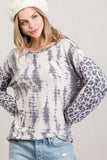 TIE-DYE LEOPARD PRINT BLOCK TOP