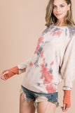 TIE-DYE THUMB DOLMAN SLEEVE TOP