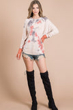 TIE-DYE THUMB DOLMAN SLEEVE TOP