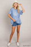 DUSTY NAVY  TIE DYE TOP