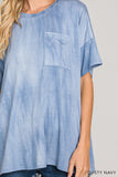 DUSTY NAVY  TIE DYE TOP