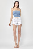 Risen Distressed Shorts - White