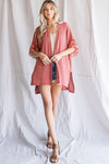 LACE SLEEVE OPEN FRONT CARDIGAN