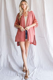 LACE SLEEVE OPEN FRONT CARDIGAN