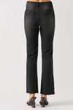 MID RISE STRAIGHT LEG JEANS W SIDE SLIT