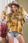 TIE DYE BABYDOLL LONG SLEEVE TOP