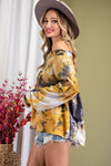 TIE DYE BABYDOLL LONG SLEEVE TOP