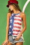 AMERICAN FLAG HALTER TOP