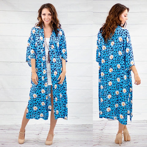 FLORAL LEOPARD PRINT DUSTER