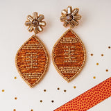 BEADED FOOTBALL EARRINGS