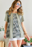CAMO & COLORBLOCK COMBINATION TOP