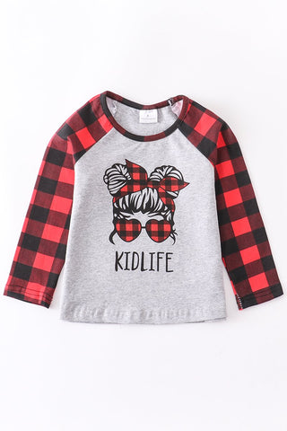GIRL'S PLAID KIDLIFE TOP