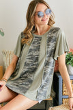 CAMO & COLORBLOCK COMBINATION TOP