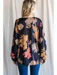 FALL FLORAL SATIN TOP