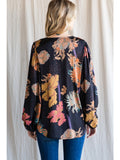 FALL FLORAL SATIN TOP
