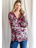 GINA FLORAL SATIN TOP