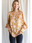 GINA FLORAL SATIN TOP