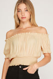 SLEEVELESS WOVEN RUFFLED TOP