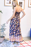 FLORAL OFF SHOULDER SMOCKED HI LOW DRESS