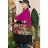 FLORAL COLOR BLOCK CARDIGAN