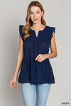 PRETTY IN NAVY TIERED TOP