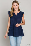 PRETTY IN NAVY TIERED TOP