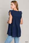 PRETTY IN NAVY TIERED TOP