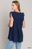PRETTY IN NAVY TIERED TOP