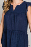 PRETTY IN NAVY TIERED TOP