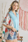BOATNECK STAR PRINT TOP