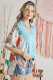 BOATNECK STAR PRINT TOP