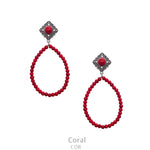 Stone Beaded Teardrop Earring