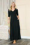 CURVY EMPIRE WAIST MAXI DRESS