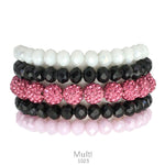 Crystal Stone & Rhinestone Stretch Bracelet