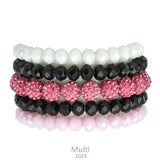 Crystal Stone & Rhinestone Stretch Bracelet