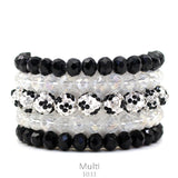Crystal Stone & Rhinestone Stretch Bracelet