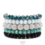 Crystal Stone & Rhinestone Stretch Bracelet
