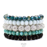 Crystal Stone & Rhinestone Stretch Bracelet