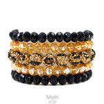 Crystal Stone & Rhinestone Stretch Bracelet