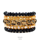 Crystal Stone & Rhinestone Stretch Bracelet