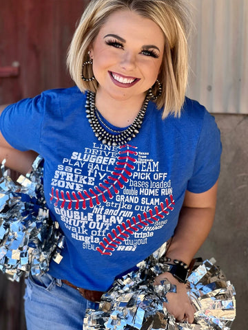 Blue Baseball Lingo Tee