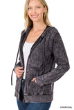 MINERAL WASH HOODIE JACKET