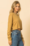 DROP SHOULDER CROP TOP