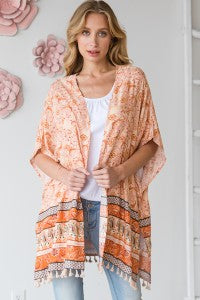 PAISLEY KIMONO WITH TASSELS