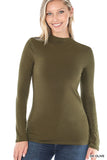 COTTON LS MOCK NECK TOP