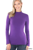 COTTON LS MOCK NECK TOP