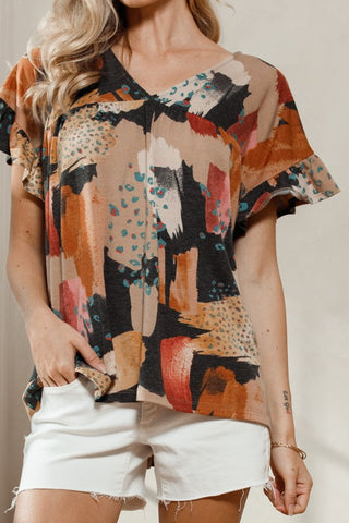 WATERCOLOR BABYDOLL TERRY TOP