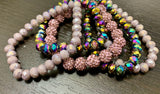 Crystal Stone & Rhinestone Stretch Bracelet