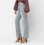 JB CURVY HW DESTORYED STRAIGHT JEANS